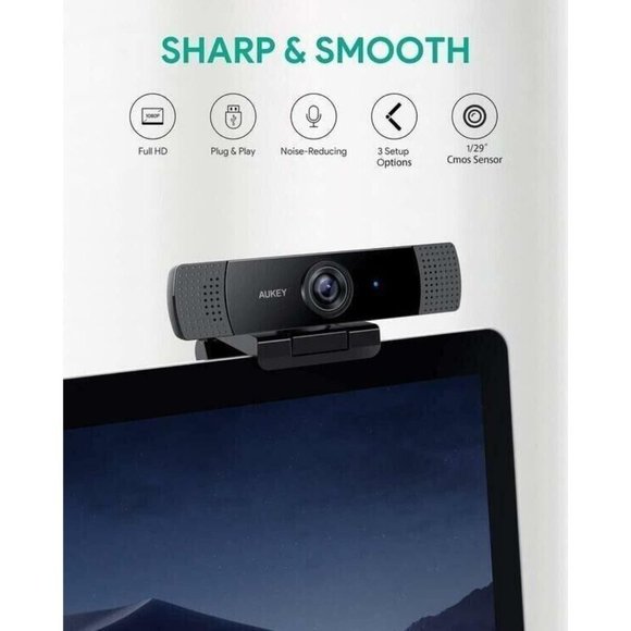 Webcam, AUKEY Overview Full HD Video 1080p PC-W3 - Picture 2 of 3